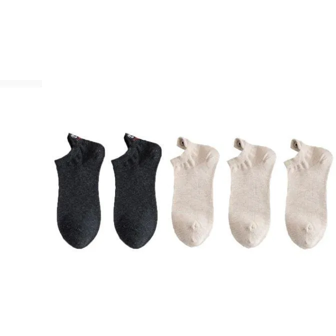 5 Pairs/Pack Embroidered Happy Mood Expressions Women Socks