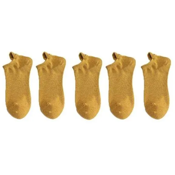 5 Pairs/Pack Embroidered Happy Mood Expressions Women Socks
