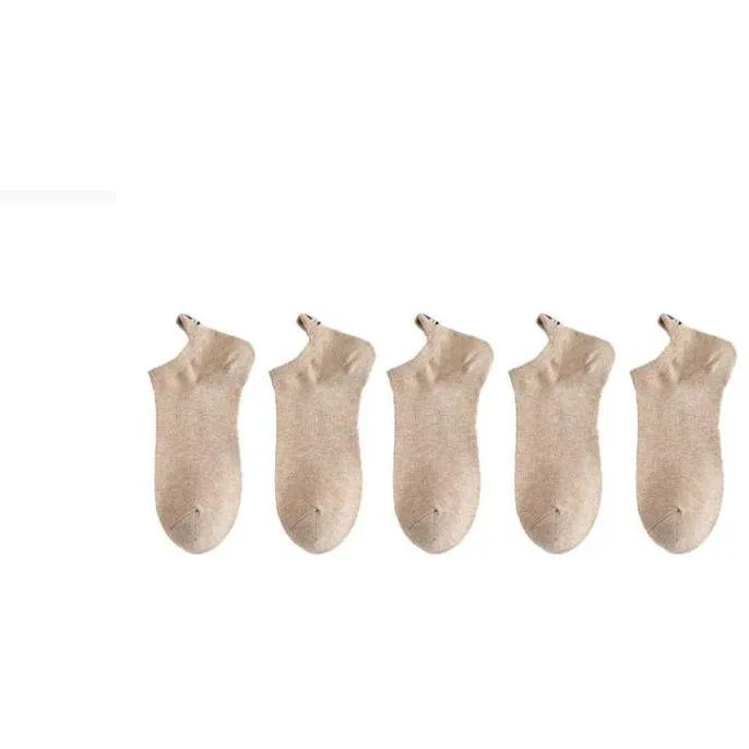 5 Pairs/Pack Embroidered Happy Mood Expressions Women Socks