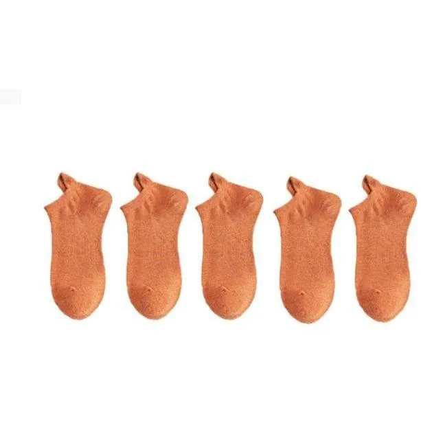 5 Pairs/Pack Embroidered Happy Mood Expressions Women Socks