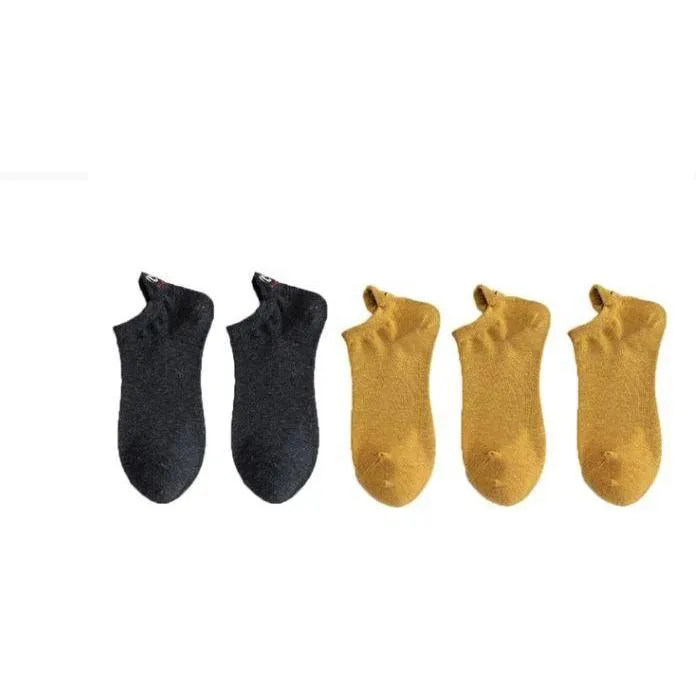 5 Pairs/Pack Embroidered Happy Mood Expressions Women Socks