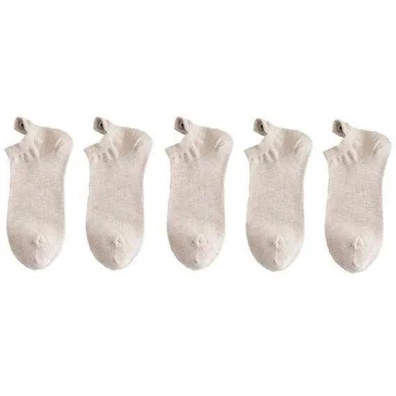 5 Pairs/Pack Embroidered Happy Mood Expressions Women Socks