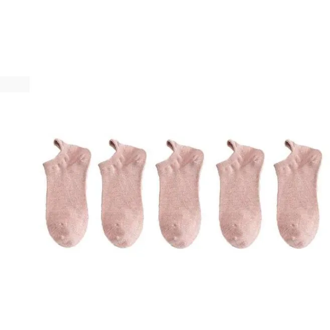 5 Pairs/Pack Embroidered Happy Mood Expressions Women Socks