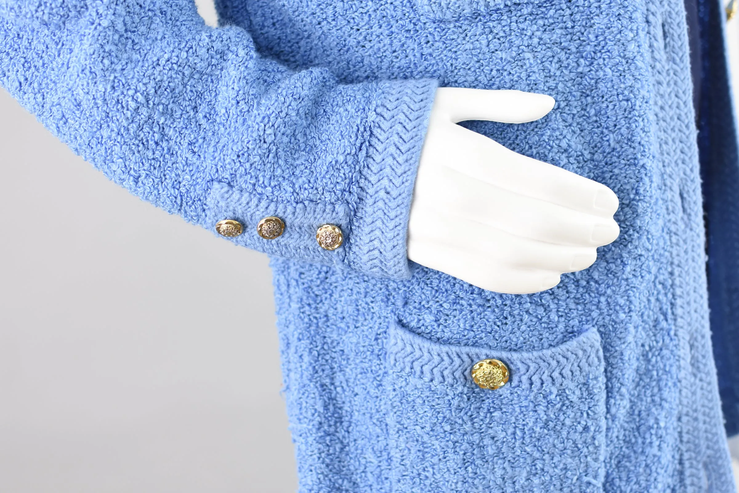 80s Light Blue Cardigan with Pockets Women's Medium
