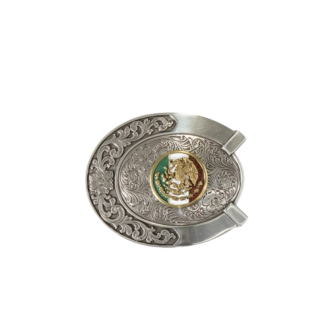 Ariat Men's Oval Horseshoe Mexico Flag Buckle