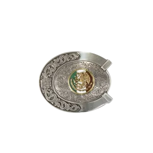 Ariat Men's Oval Horseshoe Mexico Flag Buckle