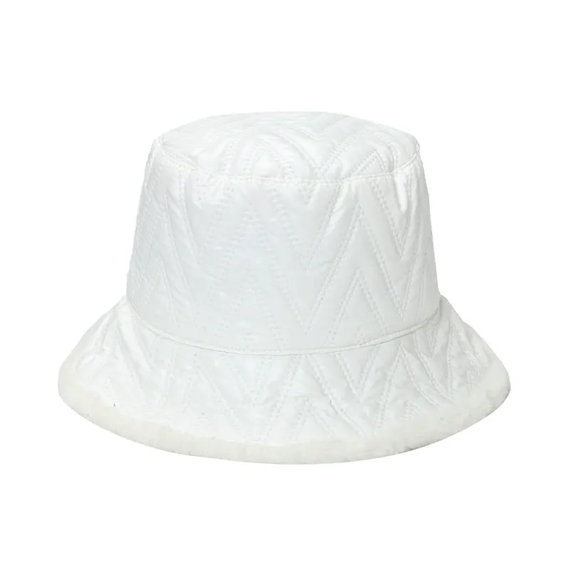 Autumn and winter plus velvet thick warm basin hat female net red metal leather wave plush fisherman hat