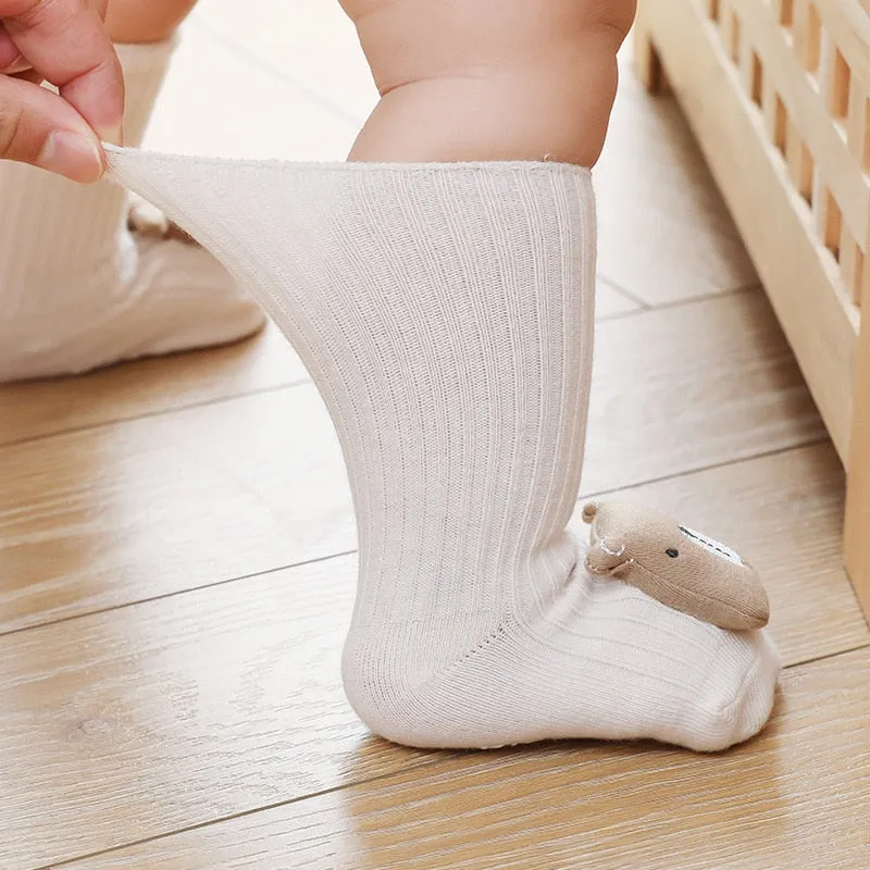 Autumn Winter Soft Cotton Baby Girls Socks Newborn Cartoon Animal Baby