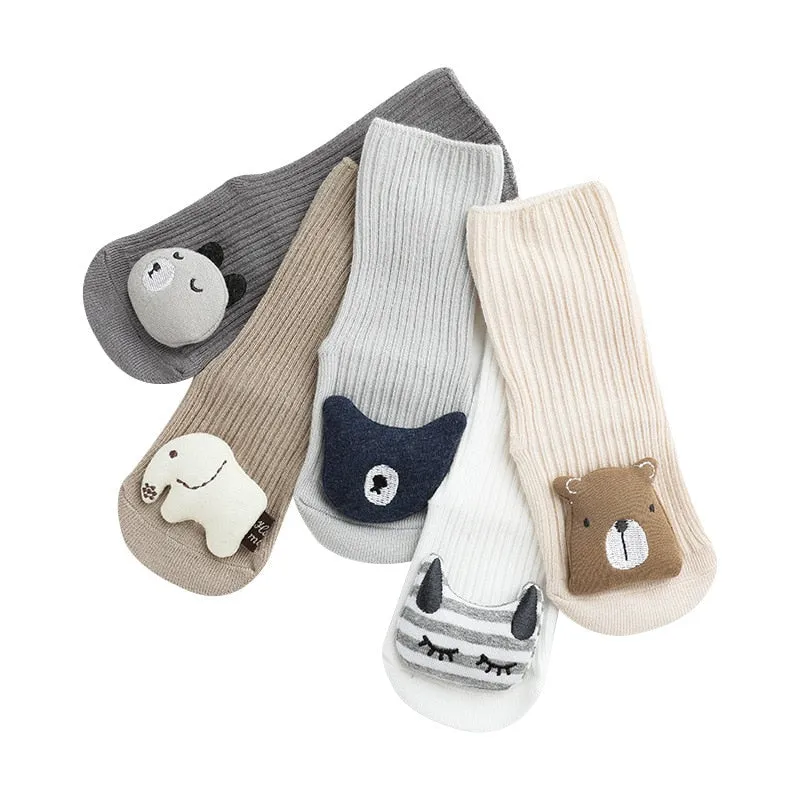 Autumn Winter Soft Cotton Baby Girls Socks Newborn Cartoon Animal Baby