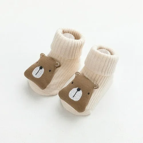 Autumn Winter Soft Cotton Baby Girls Socks Newborn Cartoon Animal Baby
