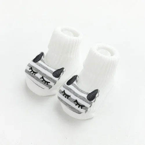 Autumn Winter Soft Cotton Baby Girls Socks Newborn Cartoon Animal Baby