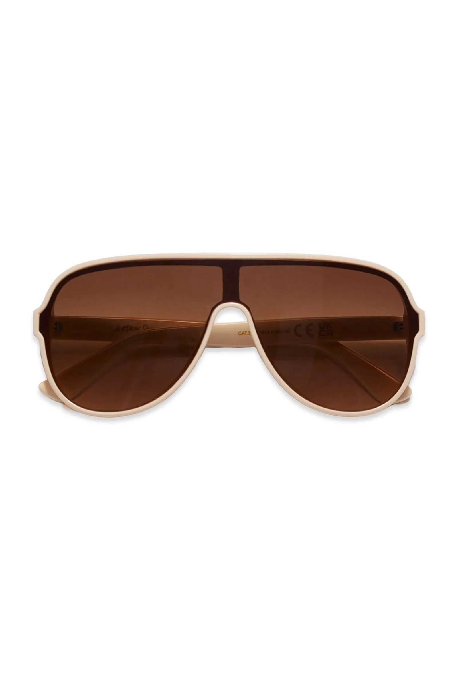 Aviator Style Sunglasses, Ivory