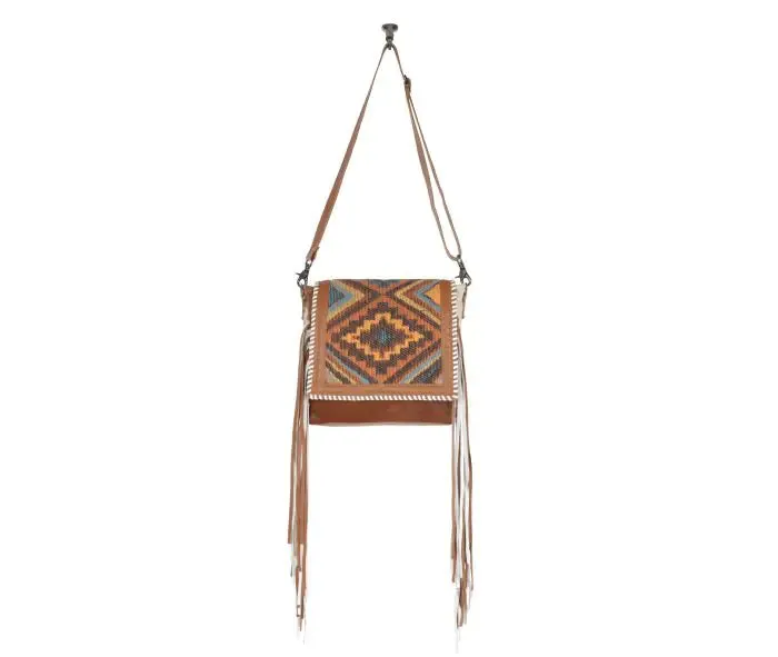 Boho Chic Style Leather & Hairon Bag S-4403
