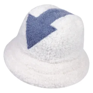 Borg Fabric Winter Warm Arrow Symbol Printed Bucket Hats For Women