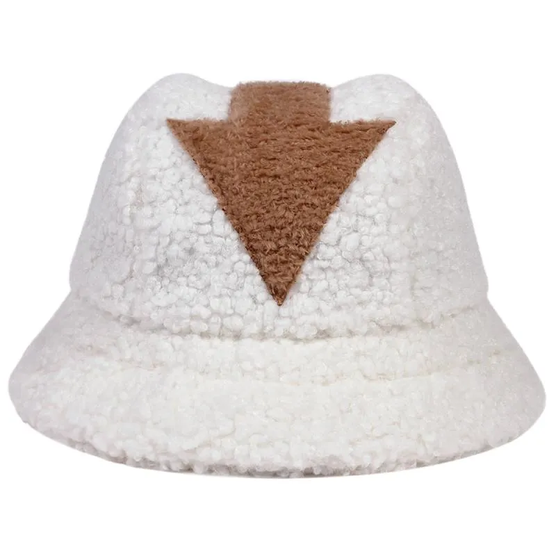 Borg Fabric Winter Warm Arrow Symbol Printed Bucket Hats For Women