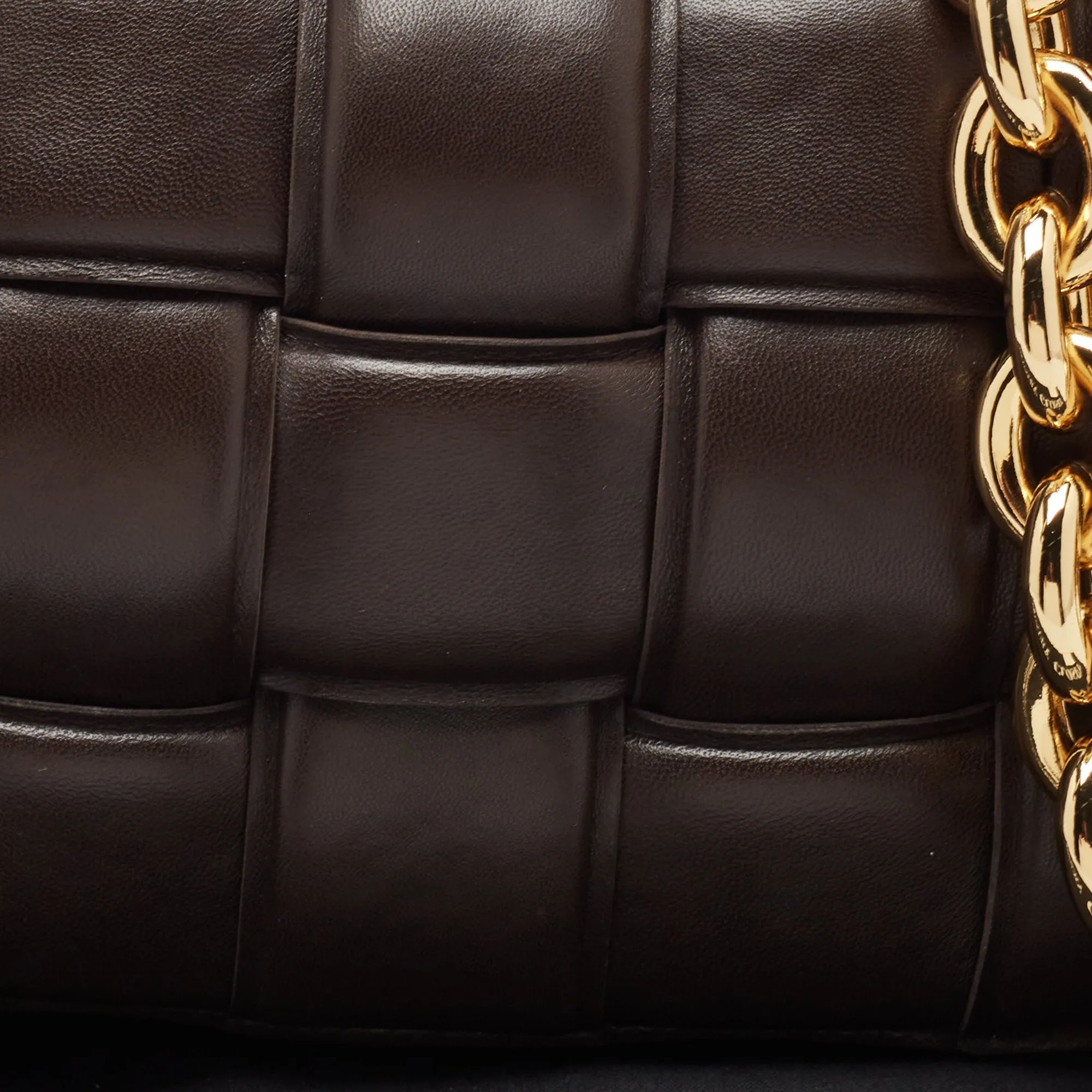 Bottega Veneta Choco Brown Padded Leather Chain Cassette Shoulder Bag