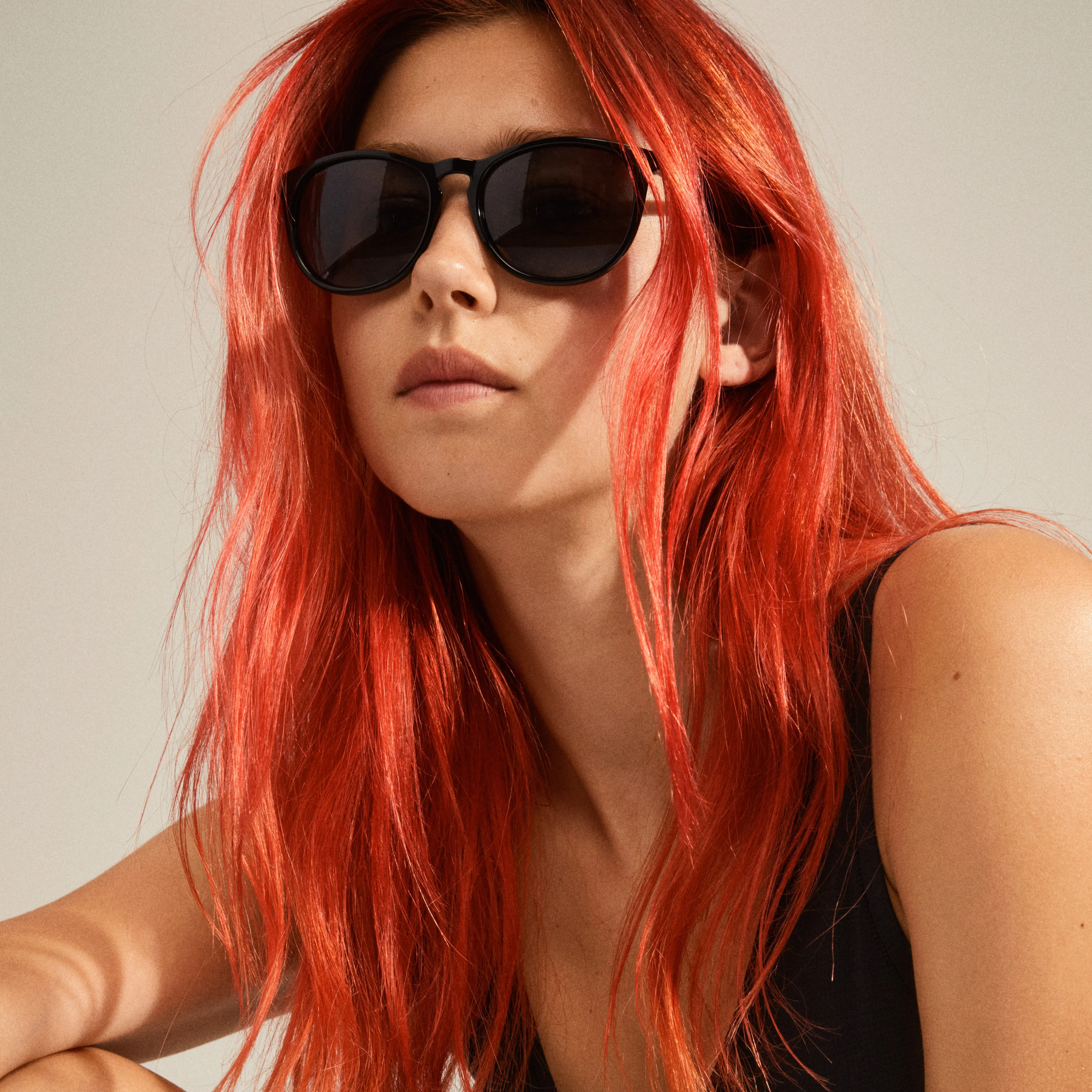 CAMILLA recycled light frame sunglasses black