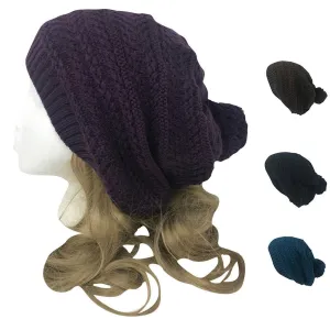 Casaba Warm Beanies French Beret Braided Knit with Pom Hats Caps for Women