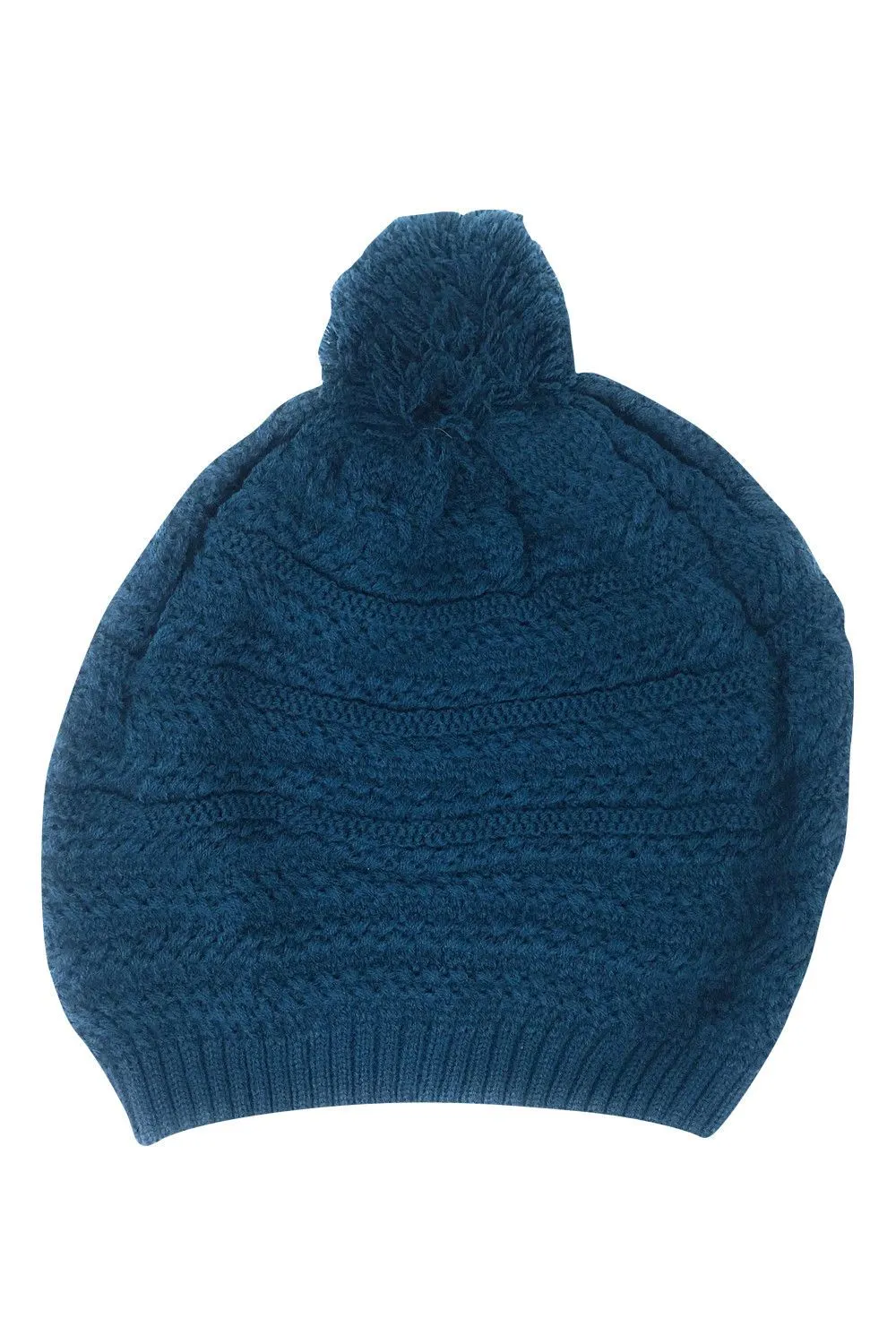 Casaba Warm Beanies French Beret Braided Knit with Pom Hats Caps for Women