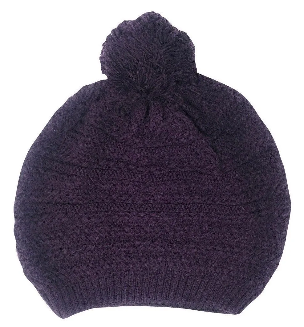 Casaba Warm Beanies French Beret Braided Knit with Pom Hats Caps for Women