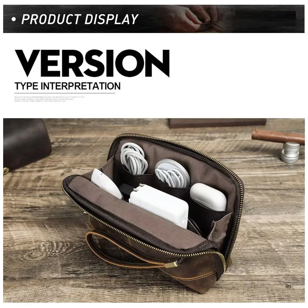 CowLuxe Stylish Leather Men's Accessory Bag