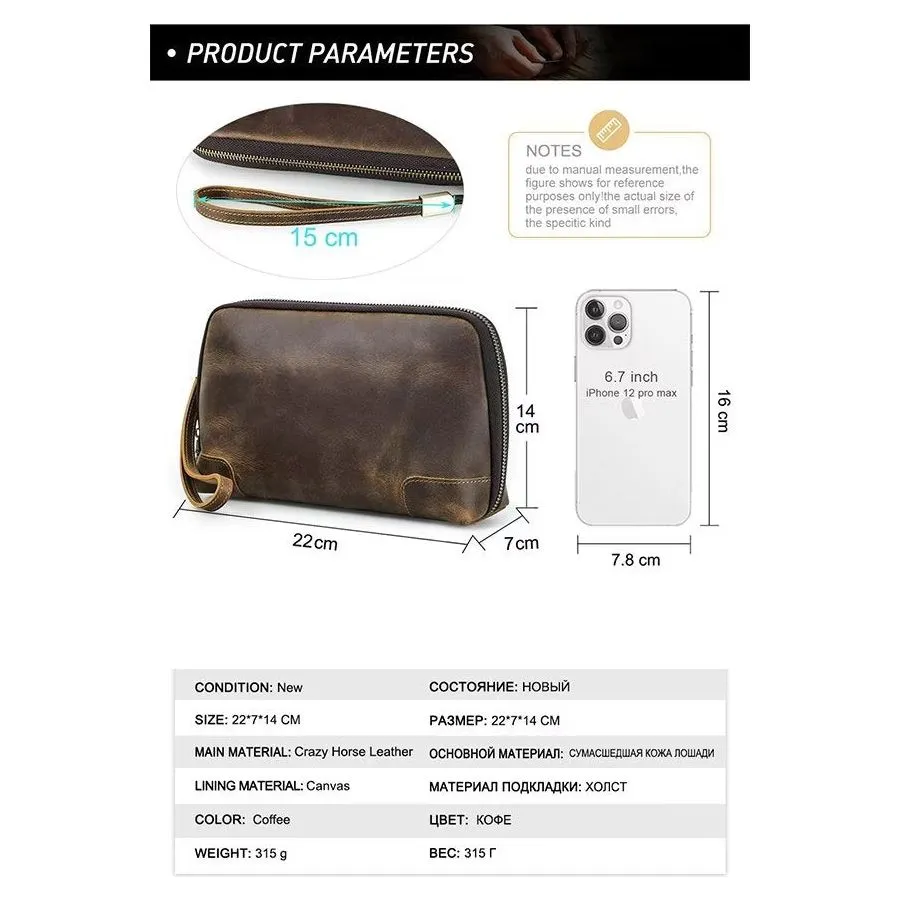 CowLuxe Stylish Leather Men's Accessory Bag