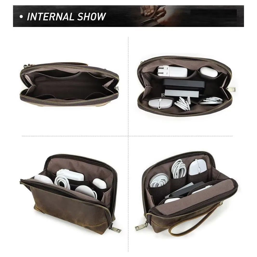 CowLuxe Stylish Leather Men's Accessory Bag