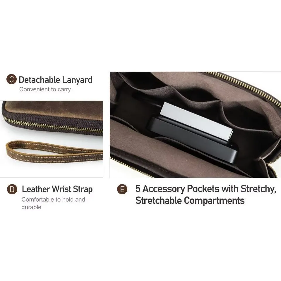 CowLuxe Stylish Leather Men's Accessory Bag