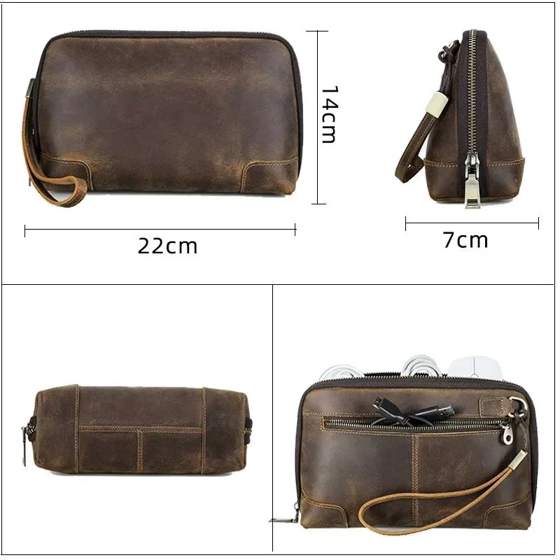 CowLuxe Stylish Leather Men's Accessory Bag