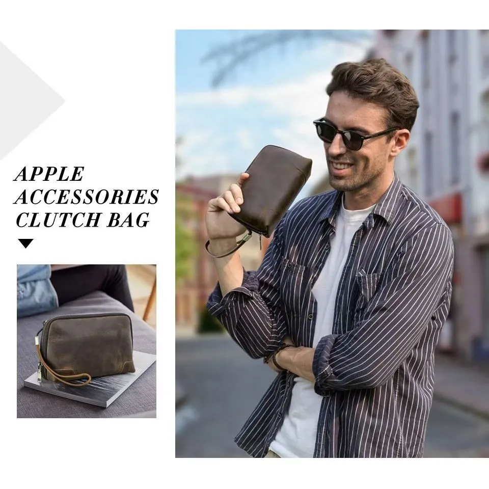 CowLuxe Stylish Leather Men's Accessory Bag