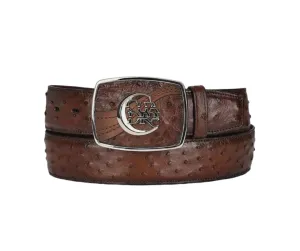 Cuadra BC307 MN Moroni Chestnut Ostrich Exotic Strip Belt