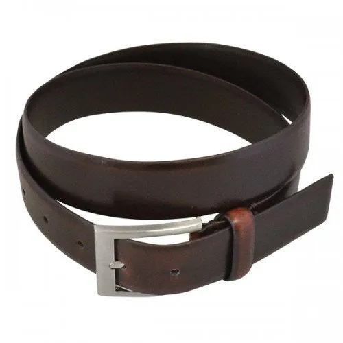 DARIO - Mens Dark Chocolate Leather Dress Belt