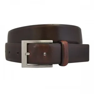 DARIO - Mens Dark Chocolate Leather Dress Belt