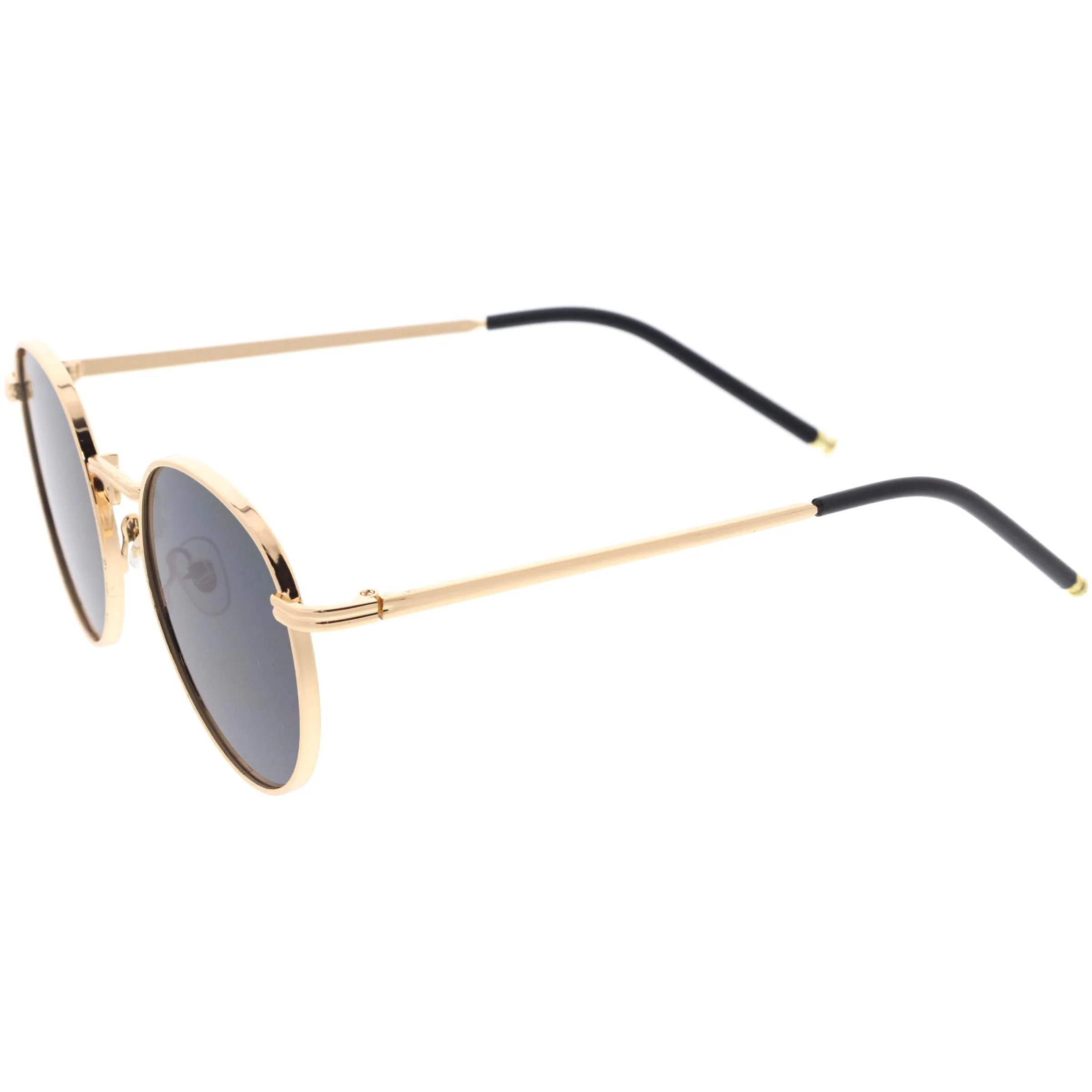 Elegant Chic Ultra Thin Metal Accented Circular Round Sunglasses D253