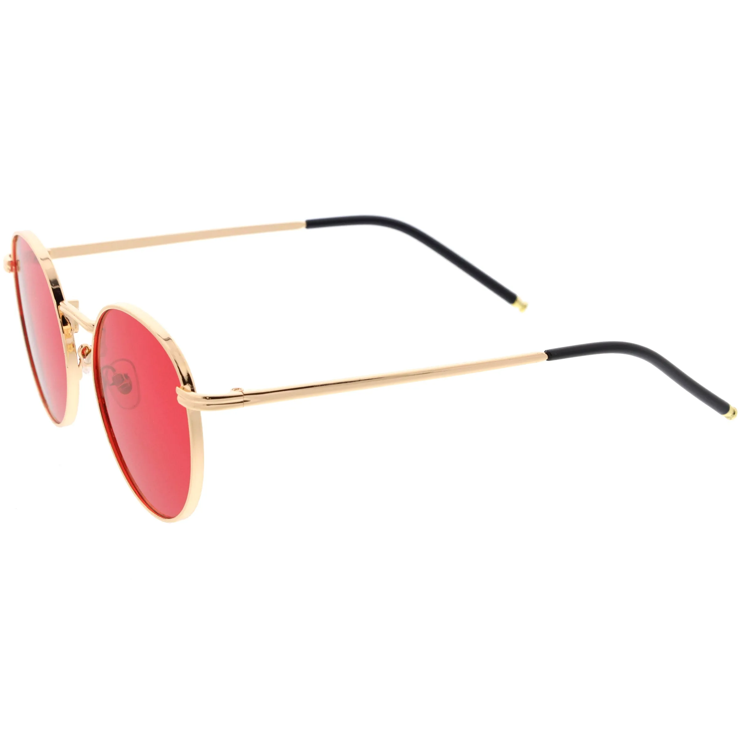 Elegant Chic Ultra Thin Metal Accented Circular Round Sunglasses D253