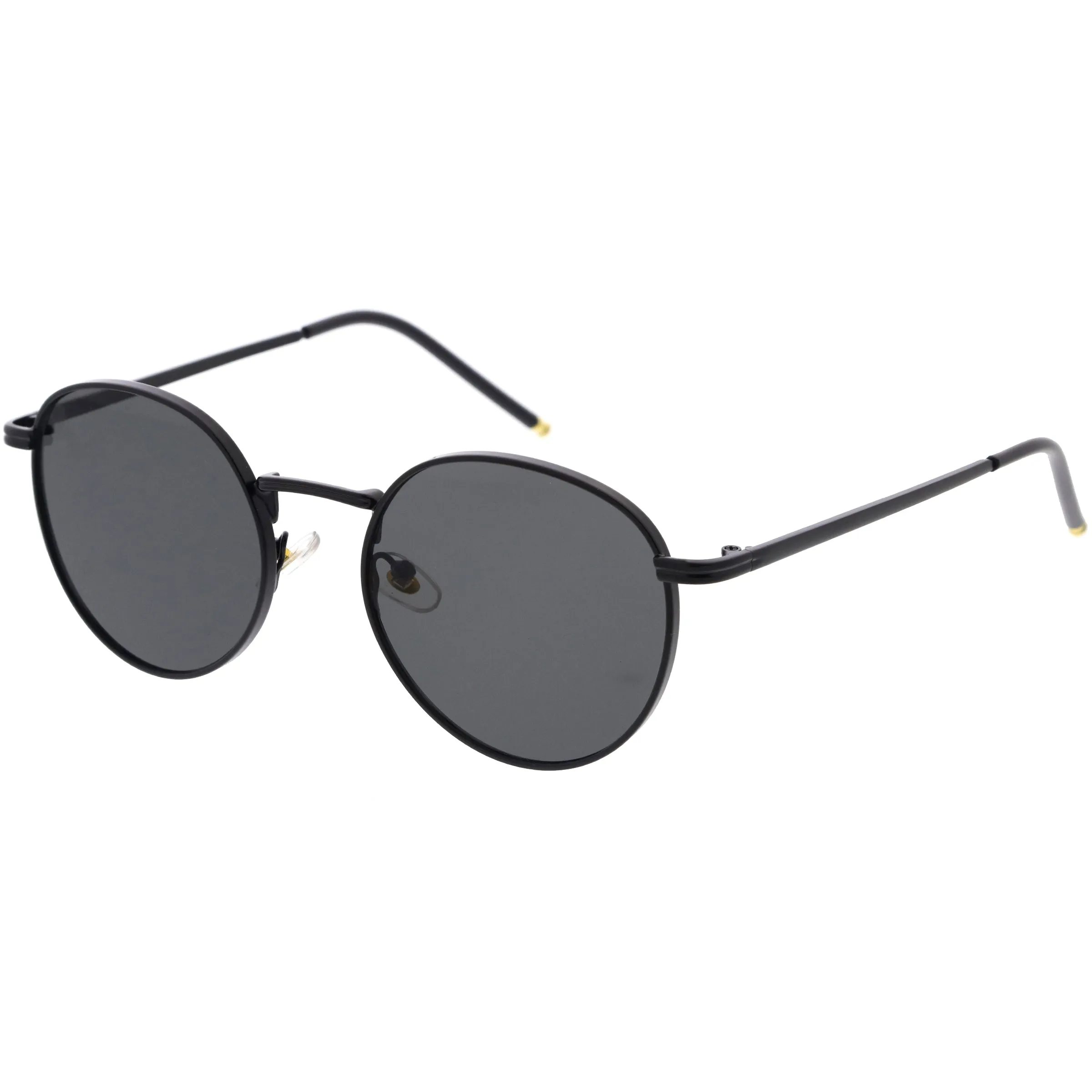 Elegant Chic Ultra Thin Metal Accented Circular Round Sunglasses D253