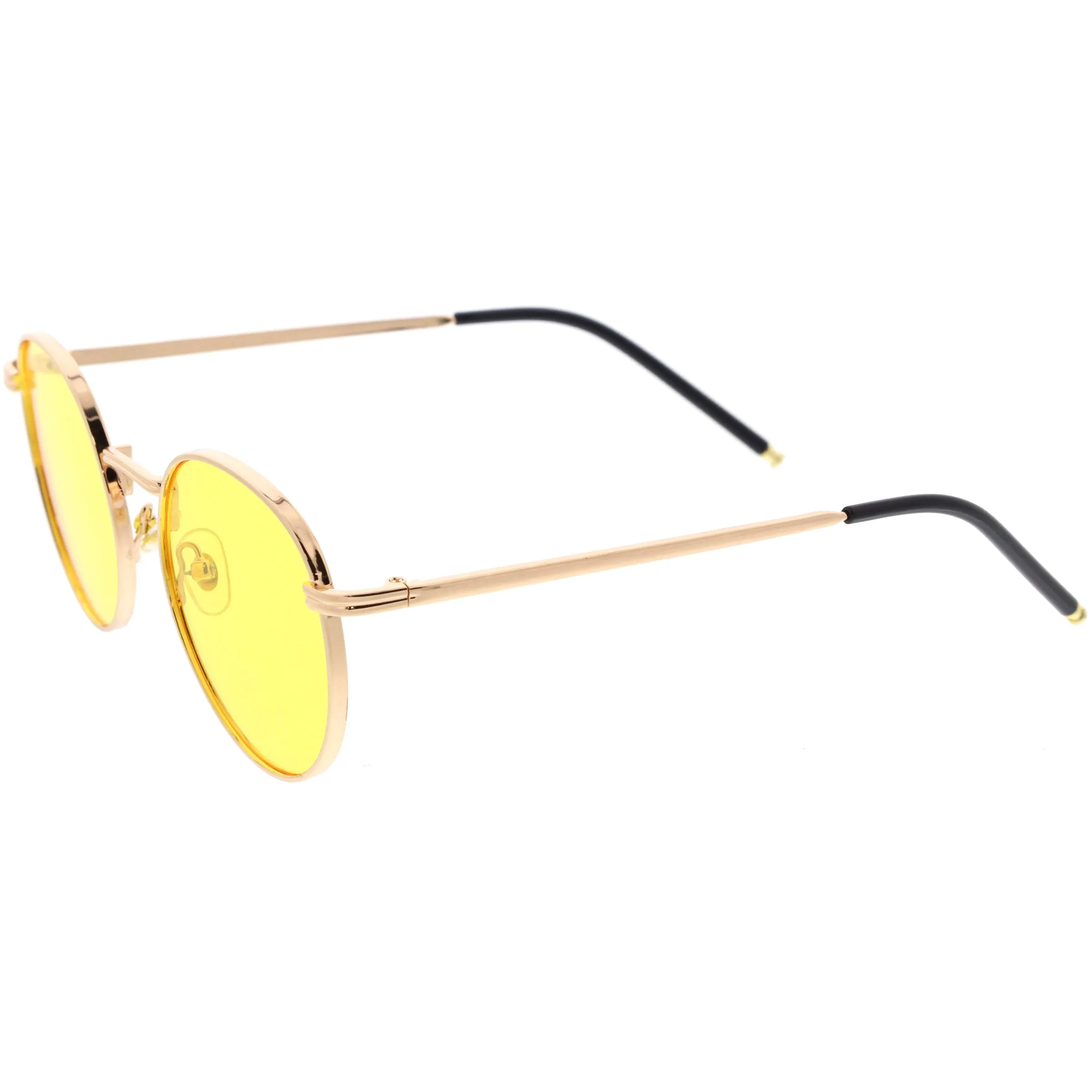 Elegant Chic Ultra Thin Metal Accented Circular Round Sunglasses D253