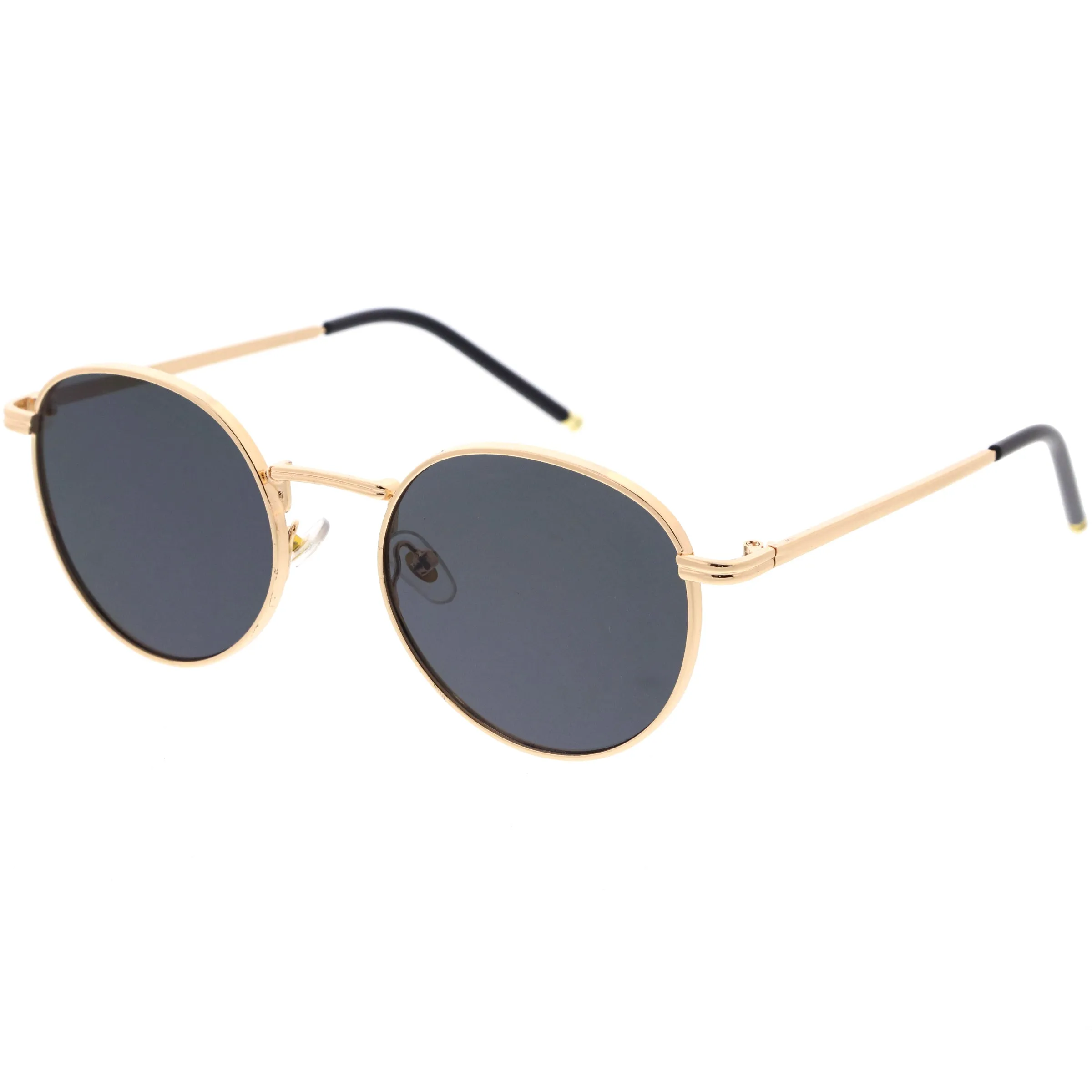 Elegant Chic Ultra Thin Metal Accented Circular Round Sunglasses D253