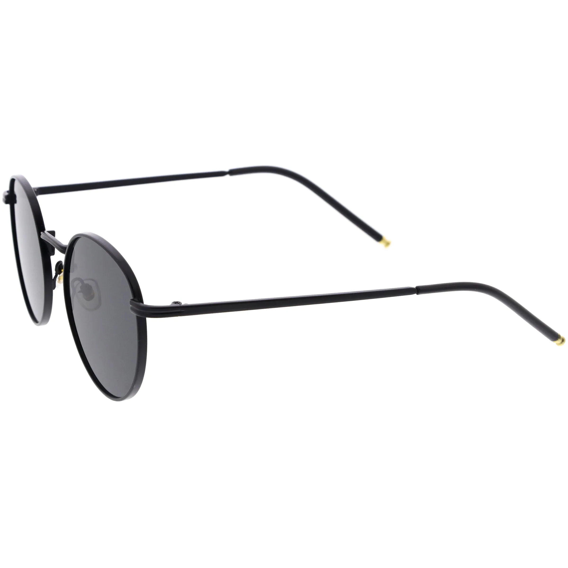 Elegant Chic Ultra Thin Metal Accented Circular Round Sunglasses D253