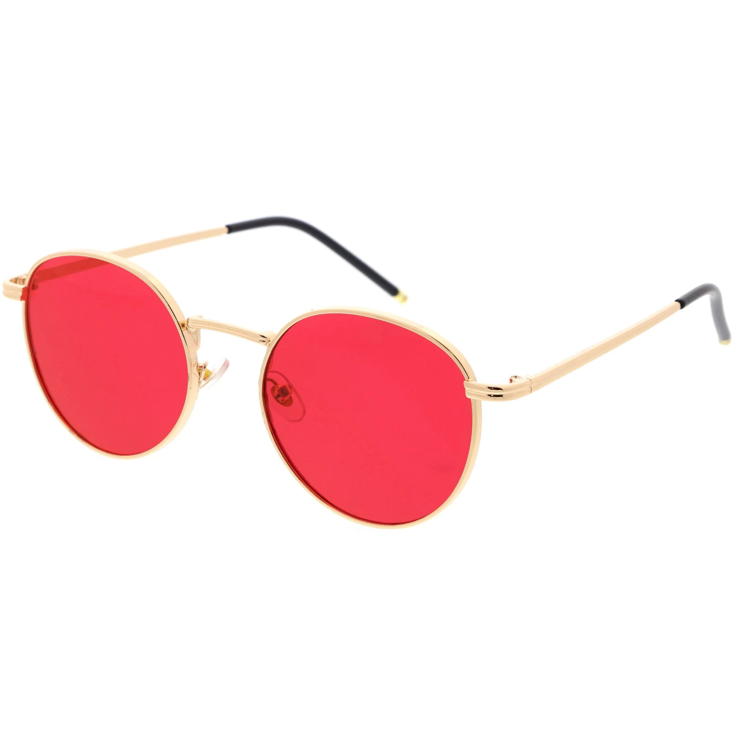 Elegant Chic Ultra Thin Metal Accented Circular Round Sunglasses D253