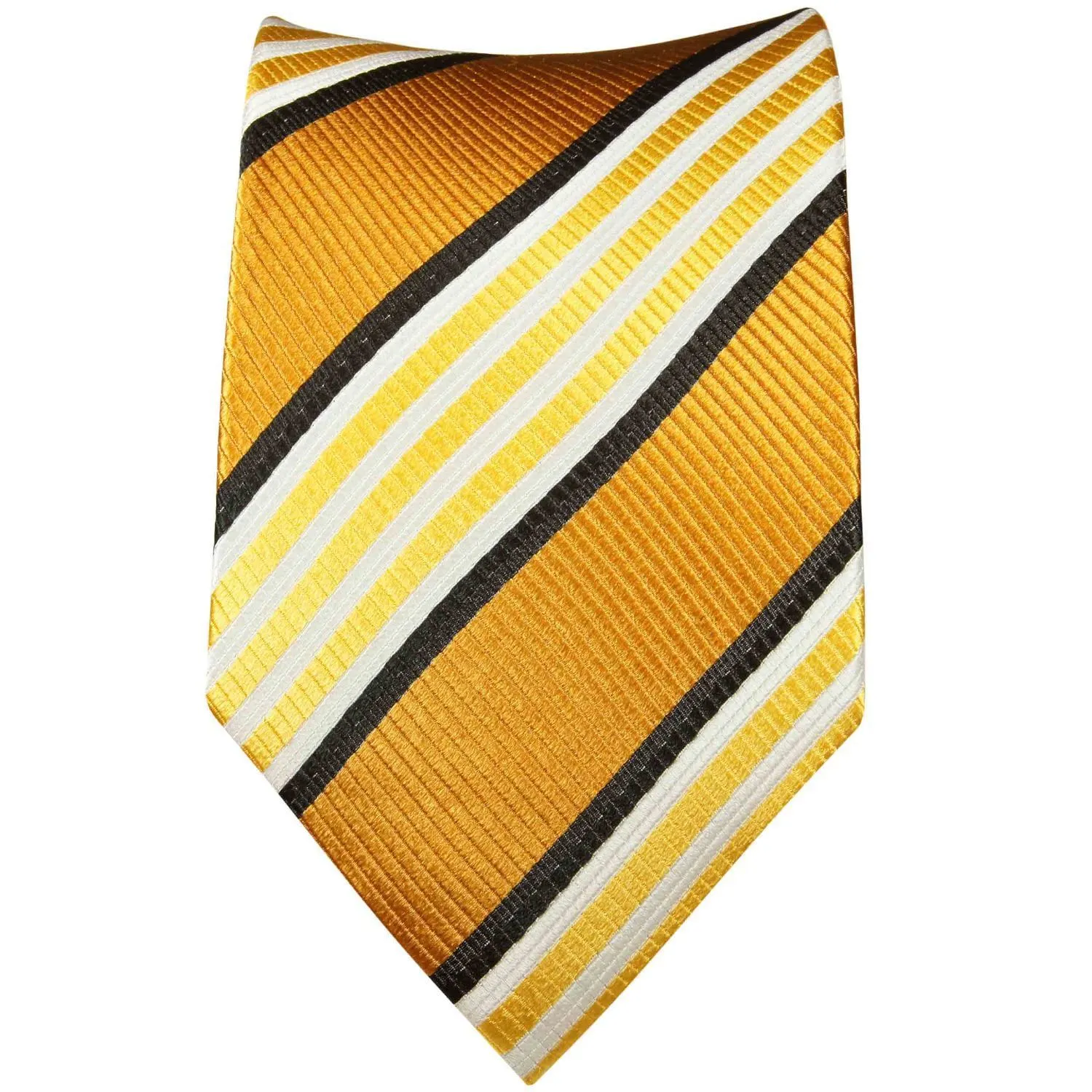 Gold and Bronze Striped Necktie Set