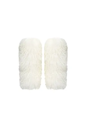 Iglo Women's Tibetan Shearling Leg Warmers - White