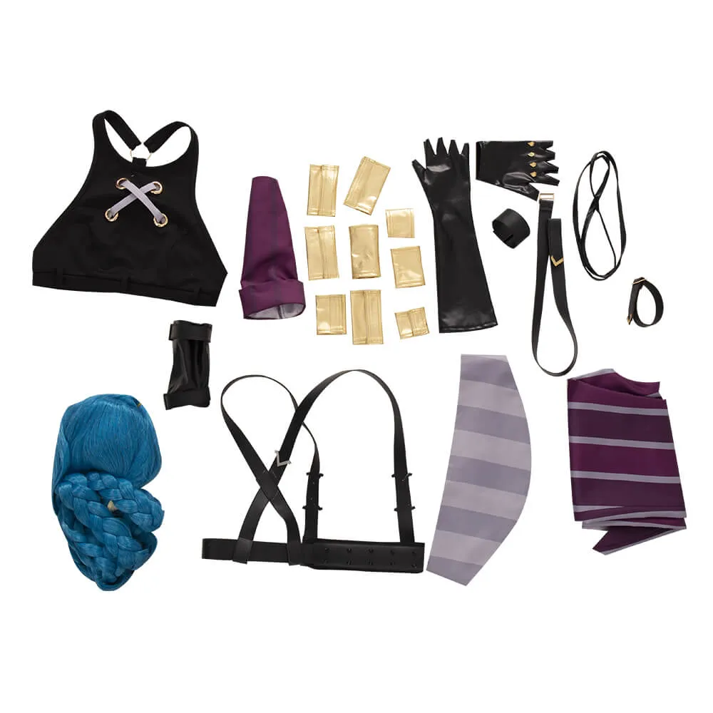 Jinx Cosplay League of Legends Jinx Arcane Outfit LOL Arcane Outfit Halloween Cosplay Costumes