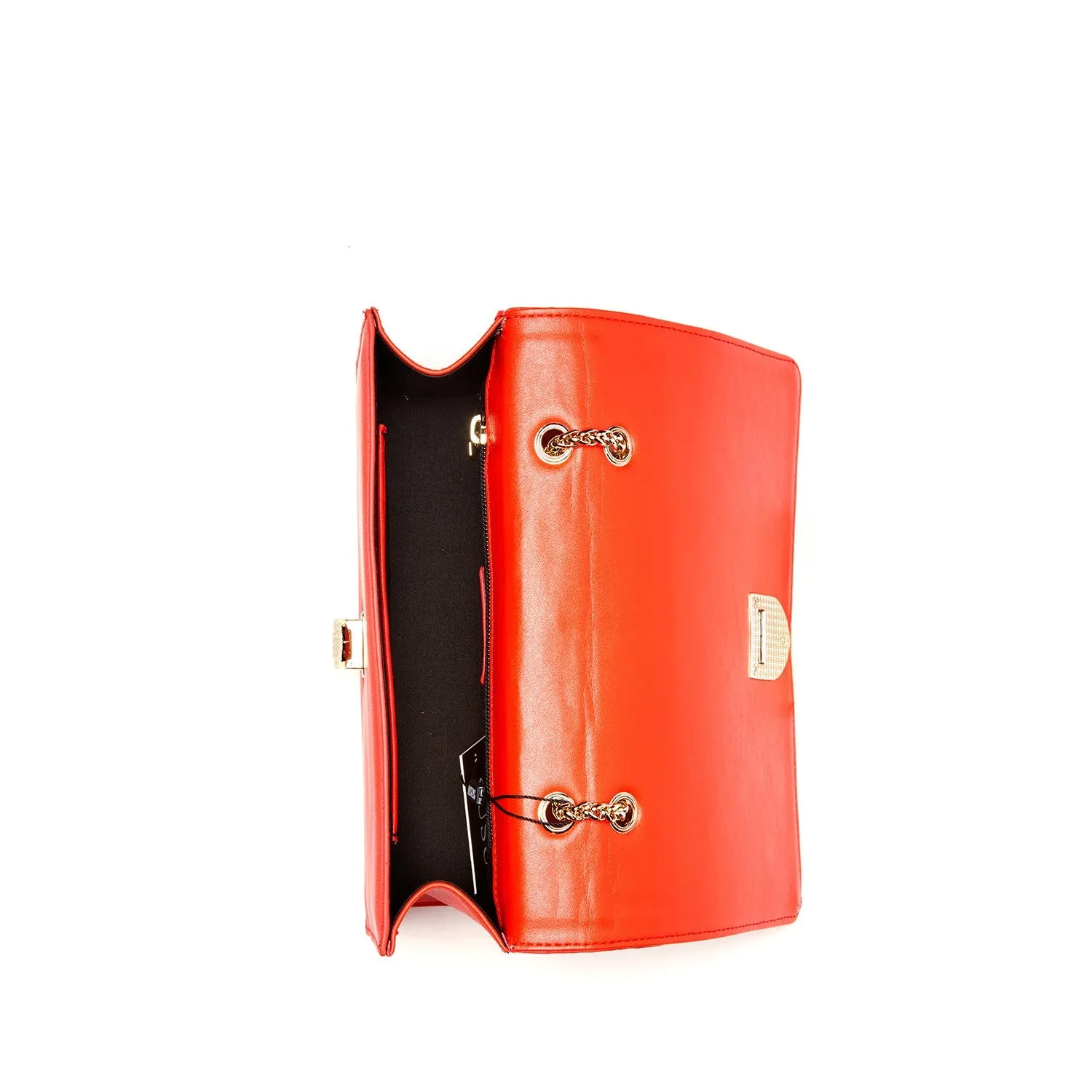 Josie Red Leather Purse With Chain
