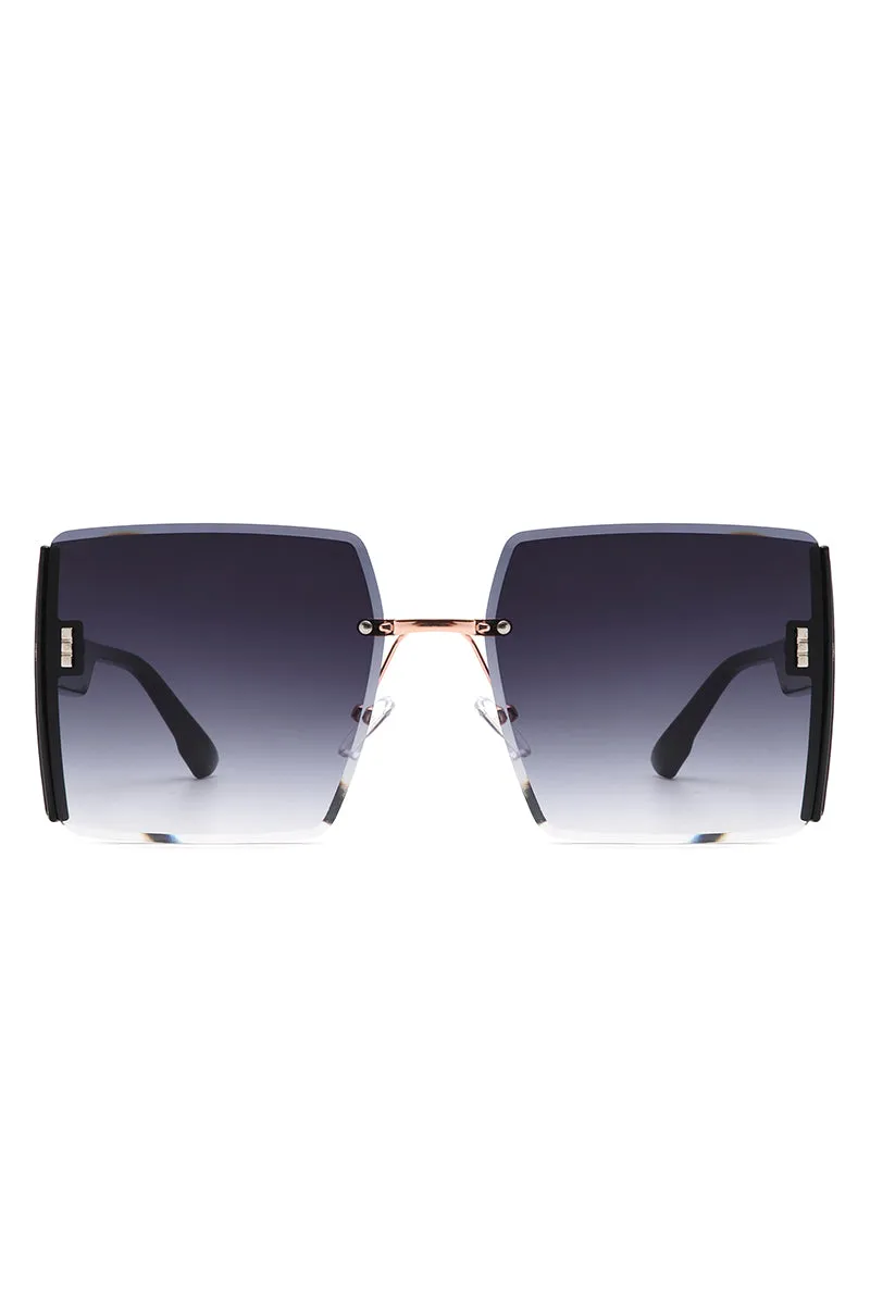 Lyris - Square Rimless Oversize Chic Women's Fashion Sunglasses