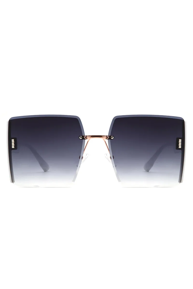 Lyris - Square Rimless Oversize Chic Women's Fashion Sunglasses