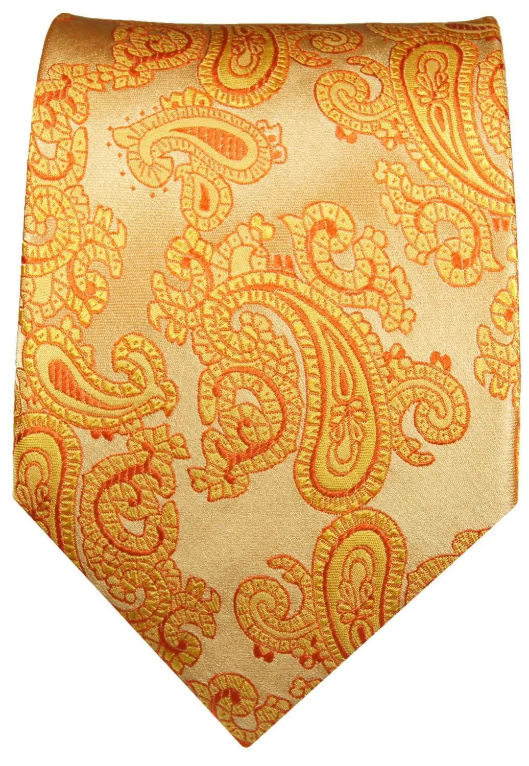 Men's Silk Necktie in Gold Paisleys