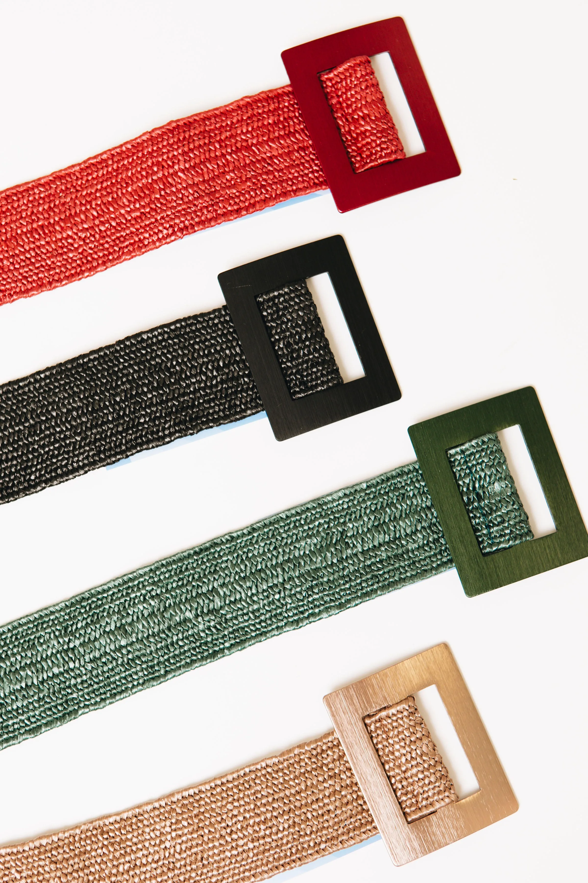 Metal Rattan Square Buckle Belt (OS)