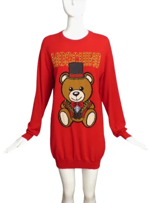 MOSCHINO COUTURE!- 2018 Teddy Bear Tunic Sweater, Size 10