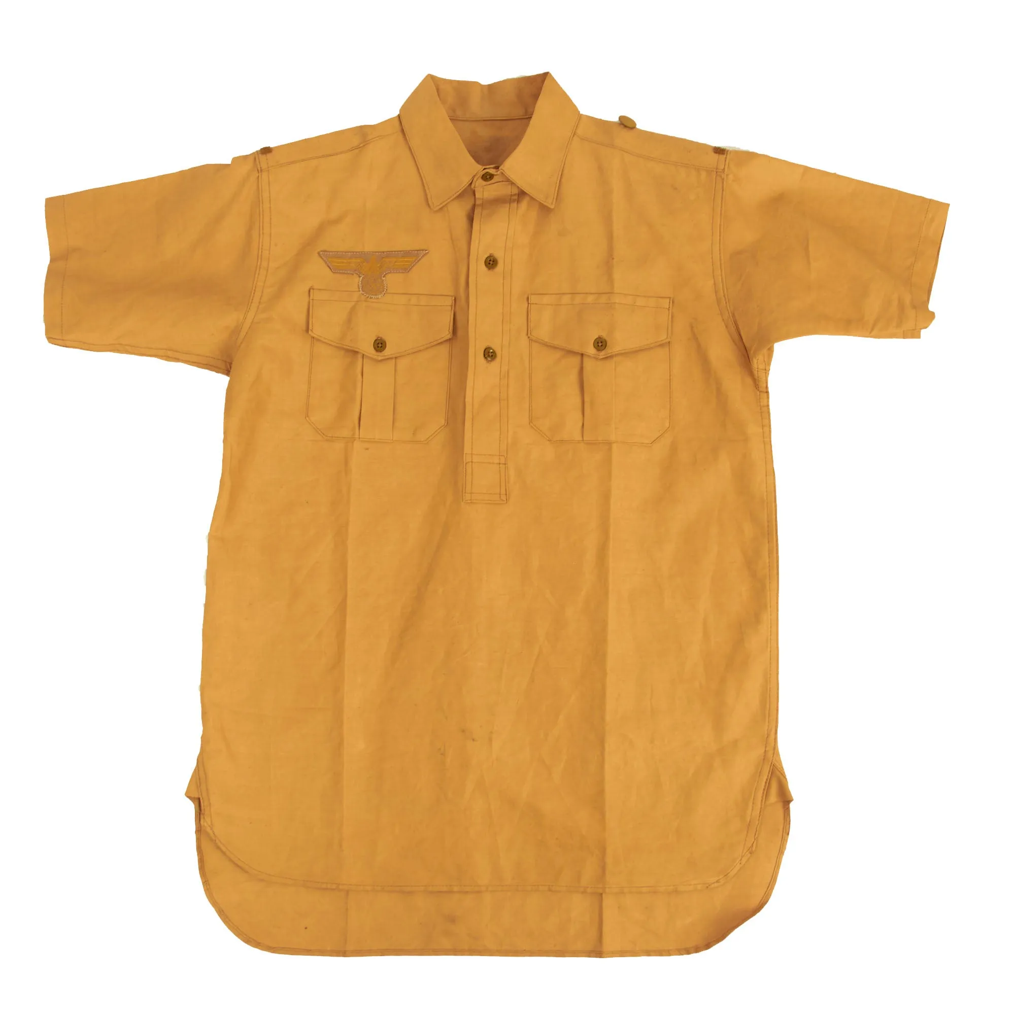 Original German WWII Kriegsmarine Tropical Coastal Artillery Short Sleeve Field Shirt - dated 1942
